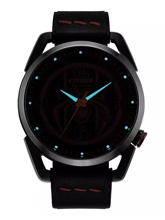 Мужские часы Eco-Drive Marvel Miles Morales с черным кожаным ремешком, 42 мм Citizen — изображение 4 из 7