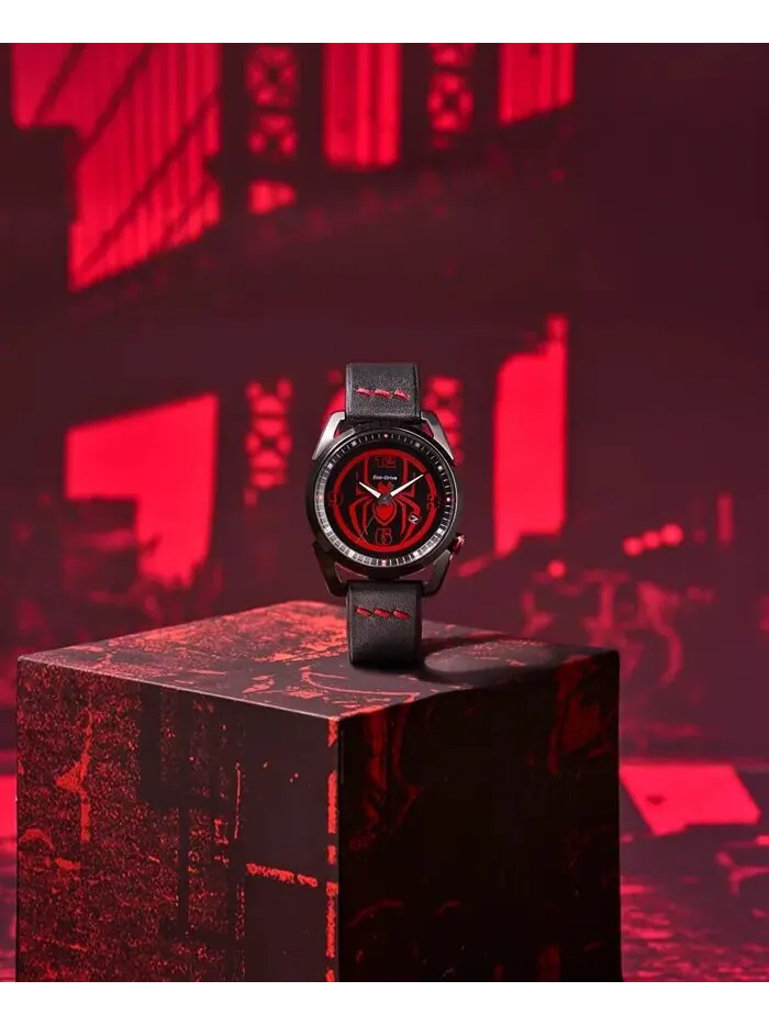 Мужские часы Eco-Drive Marvel Miles Morales с черным кожаным ремешком, 42 мм Citizen — изображение 5 из 7