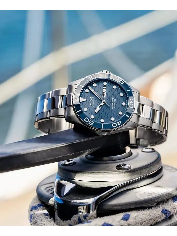 Мужские швейцарские автоматические часы Ocean Star с браслетом из нержавеющей стали, 43 мм Mido — изображение 3 из 3