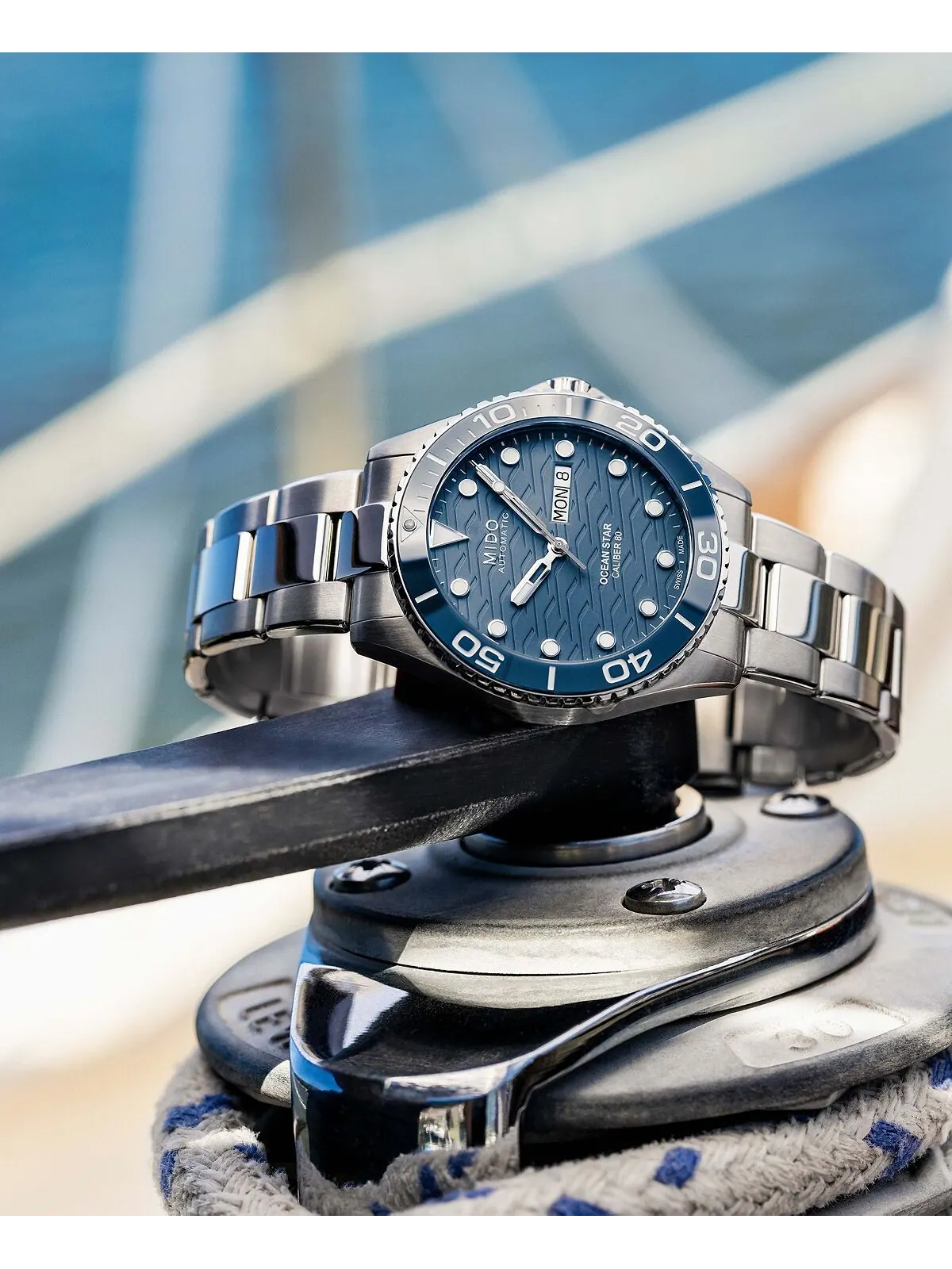 Мужские швейцарские автоматические часы Ocean Star с браслетом из нержавеющей стали, 43 мм Mido — изображение 3 из 3