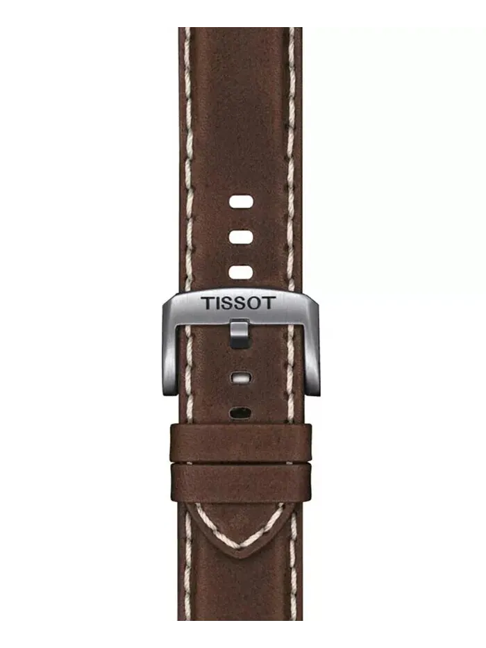 Мужские швейцарские часы T-Sport Supersport Chrono с коричневым кожаным ремешком, 46 мм Tissot — изображение 4 из 7