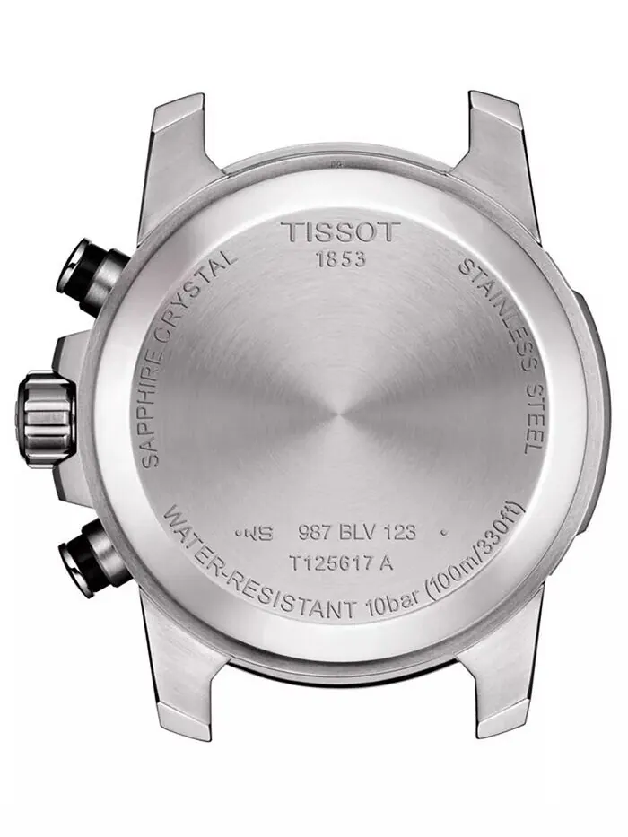 Мужские швейцарские часы T-Sport Supersport Chrono с коричневым кожаным ремешком, 46 мм Tissot — изображение 6 из 7