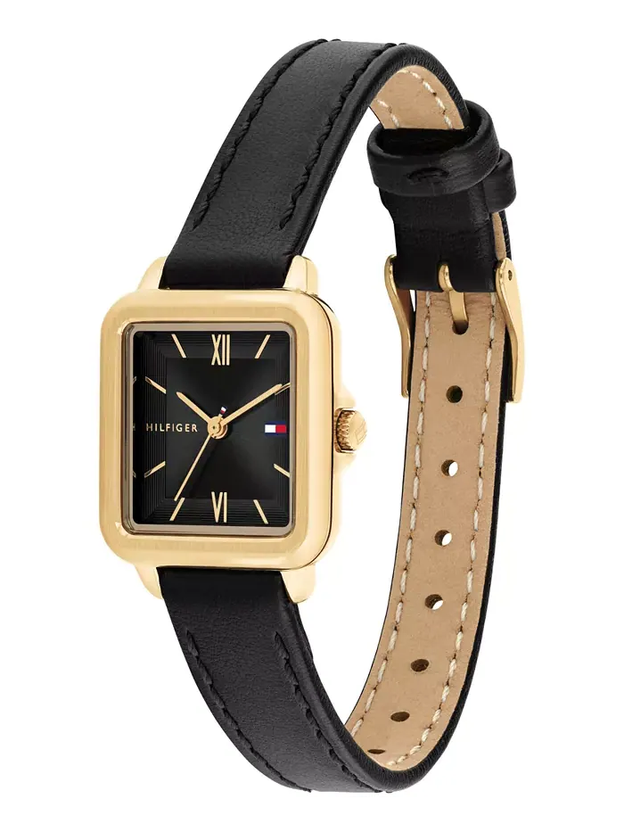 Женские часы Quartz с черным кожаным ремешком, 22.5 мм Tommy Hilfiger — изображение 2 из 6