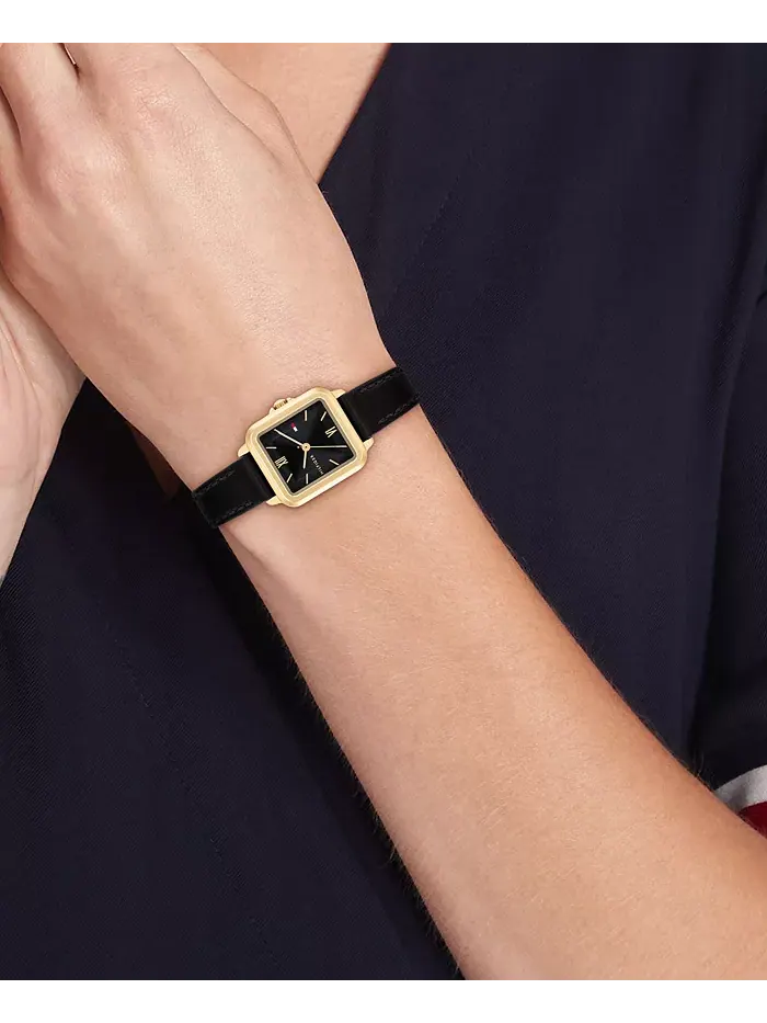 Женские часы Quartz с черным кожаным ремешком, 22.5 мм Tommy Hilfiger — изображение 6 из 6