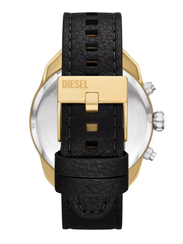 Мужские часы Spiked Quartz Chronograph с черным кожаным ремешком, 49 мм Diesel — изображение 3 из 3