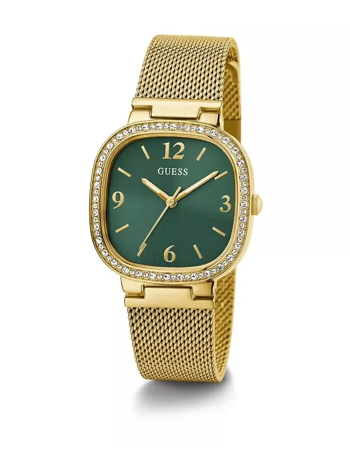 Женские аналоговые золотистые часы из нержавеющей стали и сетки, 32 мм GUESS — изображение 5 из 5