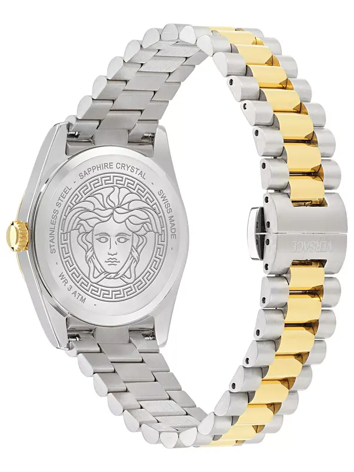 Женские часы Swiss Millenyium с двухцветным браслетом из нержавеющей стали, 32 мм Versace — изображение 3 из 5