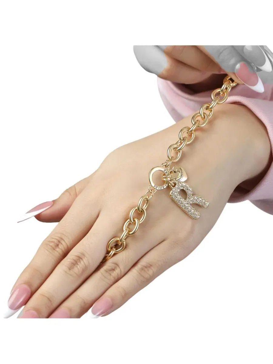Браслет с подвеской-буквой Pave Initial Charm, 19 см Juicy Couture, Letter R — изображение 3 из 6
