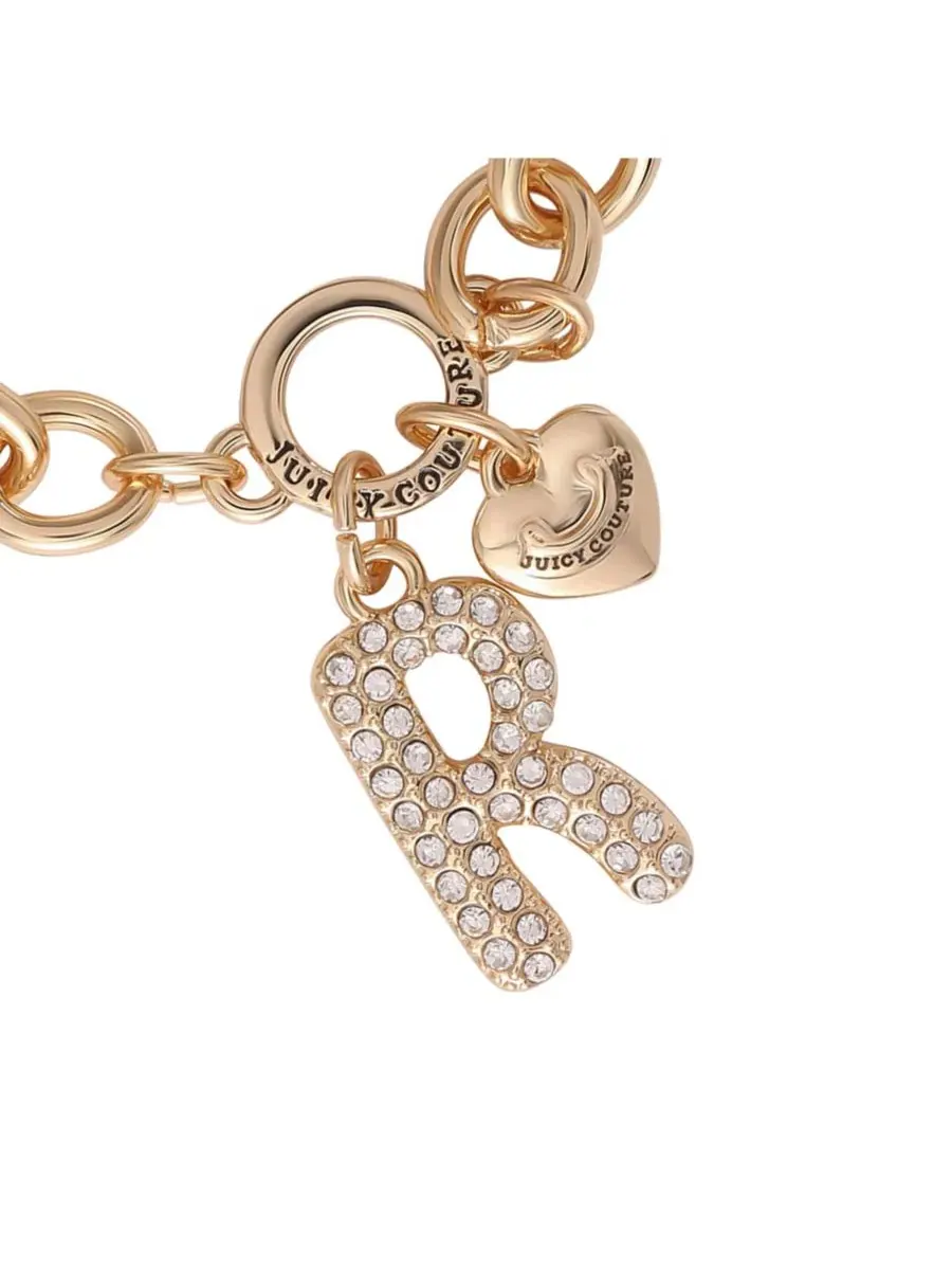 Браслет с подвеской-буквой Pave Initial Charm, 19 см Juicy Couture, Letter R — изображение 5 из 6