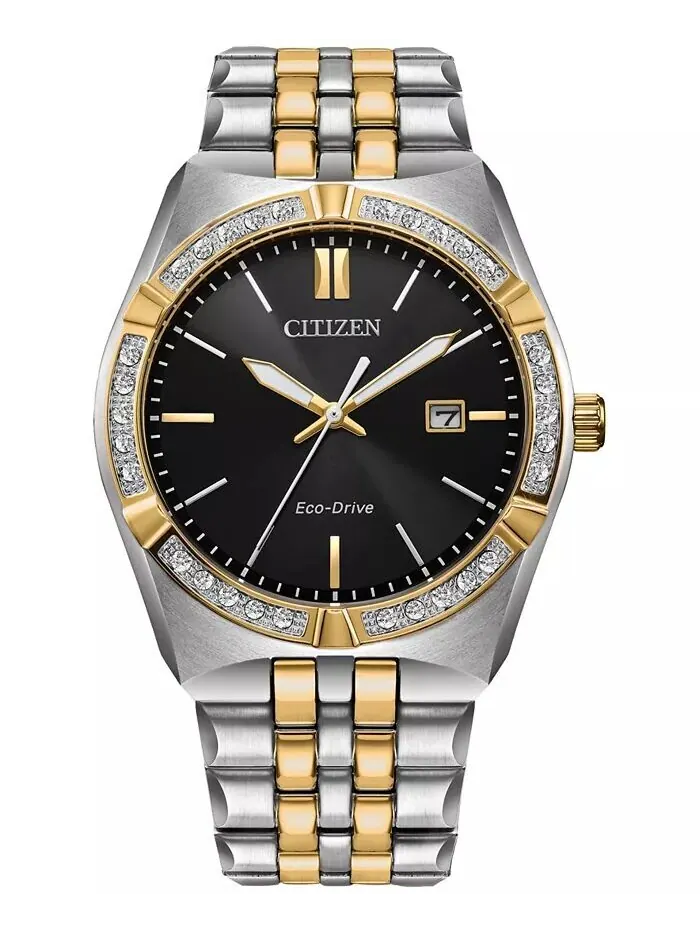 Eco-Drive Мужские двухцветные часы-браслет из нержавеющей стали Corso Diamond (1/10 карата t.w.) — изображение 1 из 4