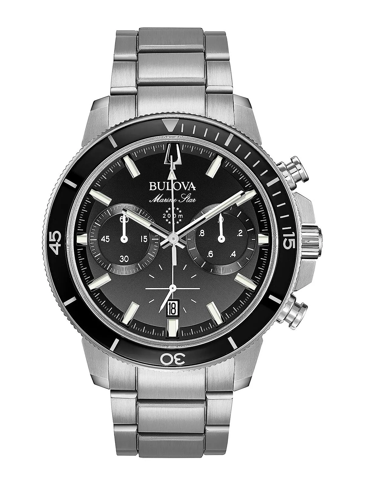 Мужские часы-хронограф Marine Star с браслетом из нержавеющей стали, 45 мм Bulova