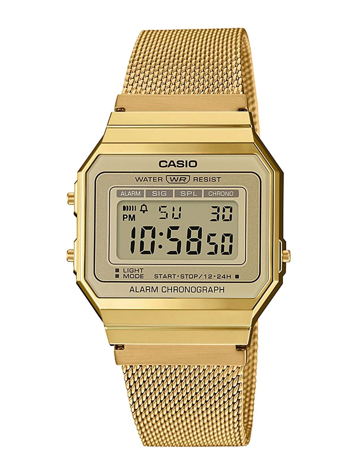 Унисекс золотистые часы-браслет из нержавеющей стали с сеткой, 35,5 мм Casio — изображение 1 из 5, оттенок золото