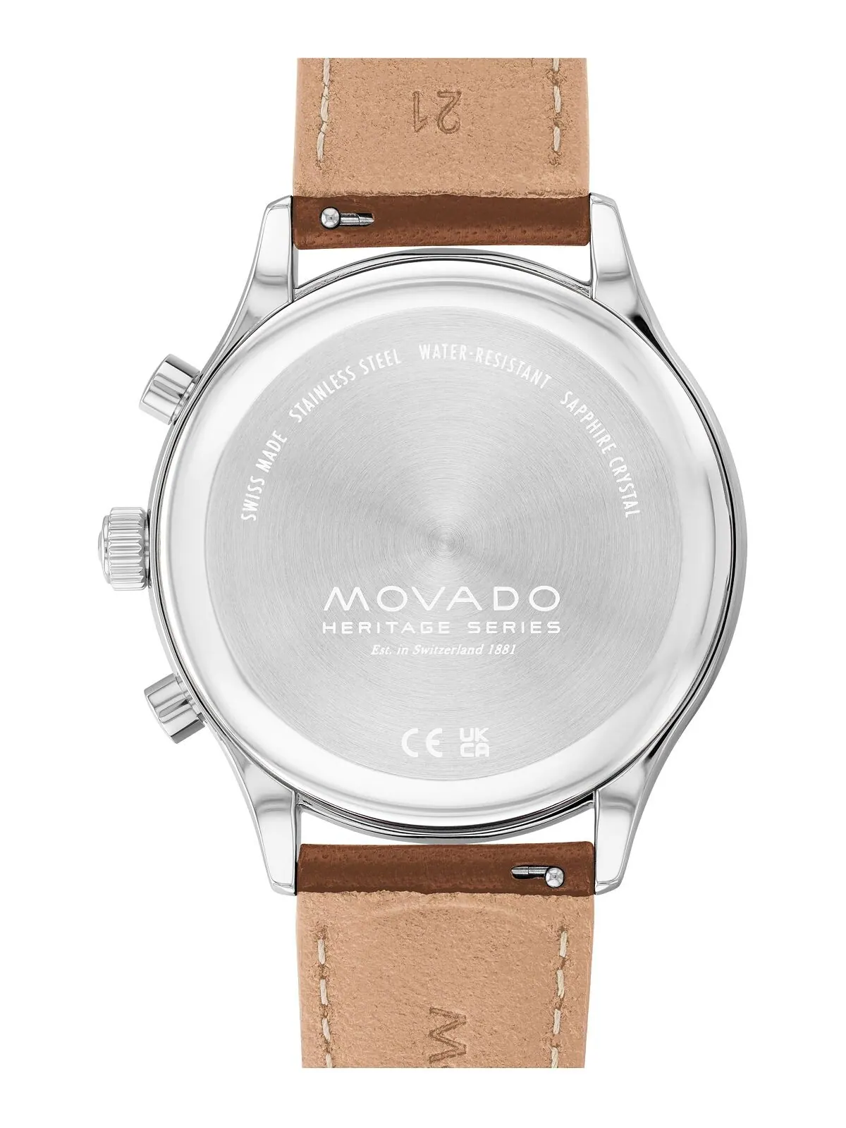 Мужские часы Calendoplan коньячно-коричневый ремешок из натуральной кожи 43 мм Movado — изображение 2 из 4