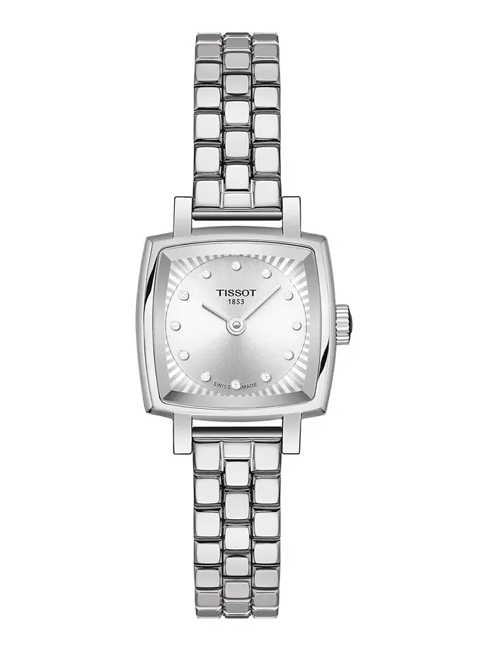 Женские часы Swiss Lovely Square с бриллиантовыми вставками на стальном браслете, 20 мм Tissot — изображение 1 из 5