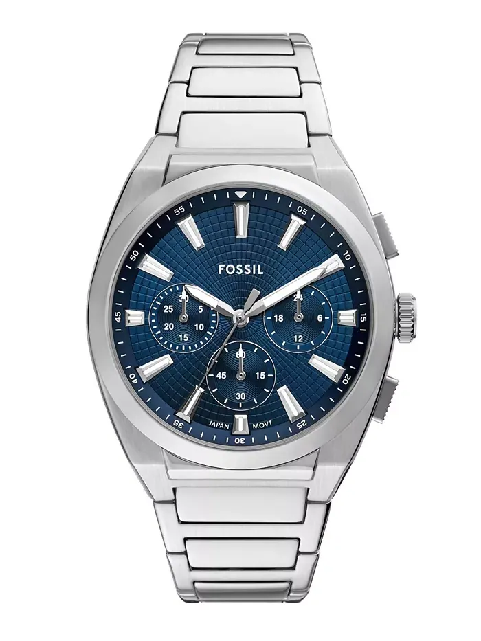 Мужские часы Everett Chronograph из нержавеющей стали, 44 мм Fossil — изображение 1 из 4