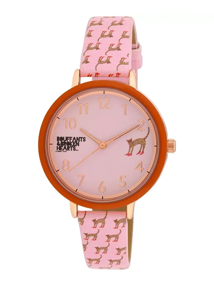 Женские часы Quartz Bouffants and Broken Hearts розовые из искусственной кожи, 36 мм Kendra Dandy