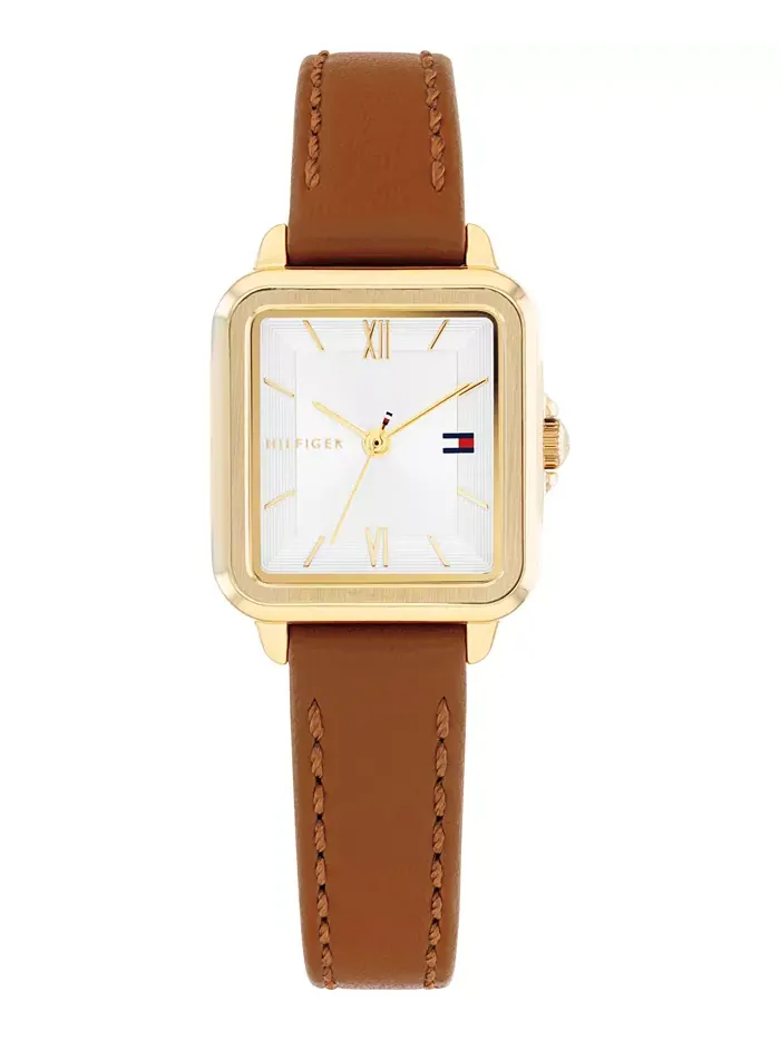 Женские часы Quartz Tan на кожаном ремешке, 22.5 мм Tommy Hilfiger
