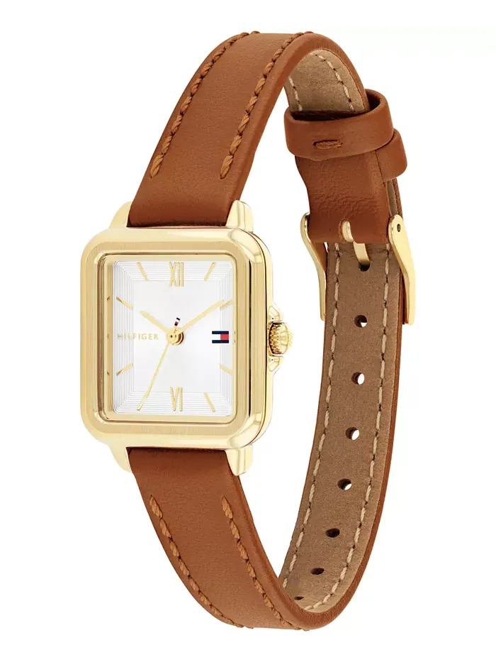Женские часы Quartz Tan на кожаном ремешке, 22.5 мм Tommy Hilfiger — изображение 2 из 5