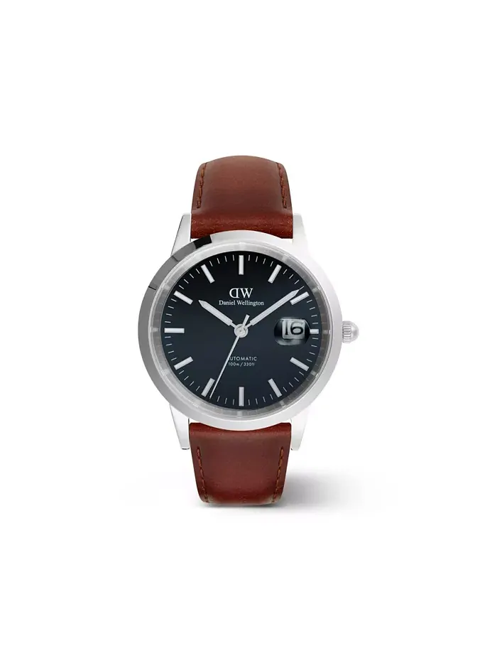 Мужские автоматические часы из коричневой кожи, 40 мм Daniel Wellington