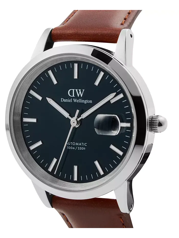 Мужские автоматические часы из коричневой кожи, 40 мм Daniel Wellington — изображение 2 из 7