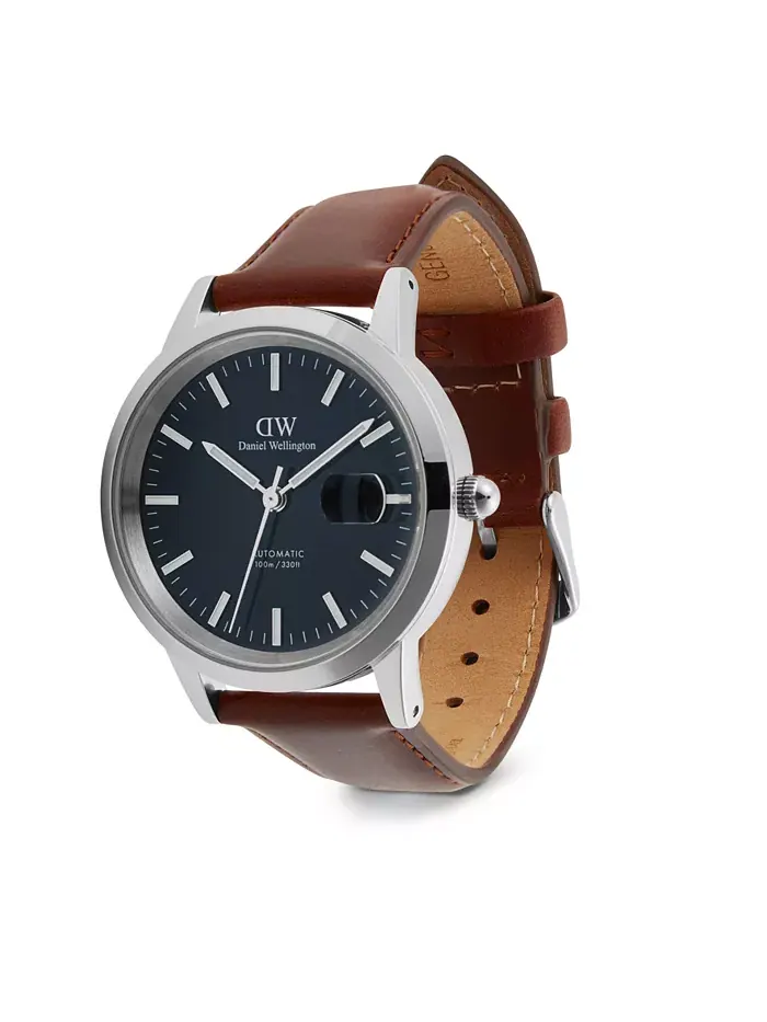 Мужские автоматические часы из коричневой кожи, 40 мм Daniel Wellington — изображение 4 из 7