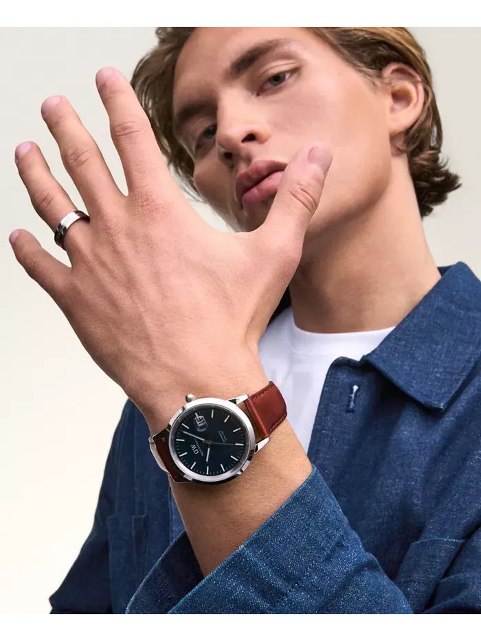 Мужские автоматические часы из коричневой кожи, 40 мм Daniel Wellington — изображение 5 из 7