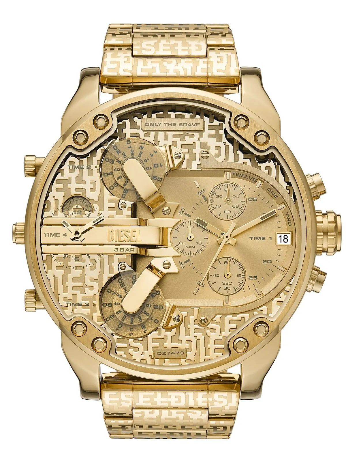 Мужские часы Mr. Daddy 2.0 кварцевые золотистые из нержавеющей стали 57 мм Diesel