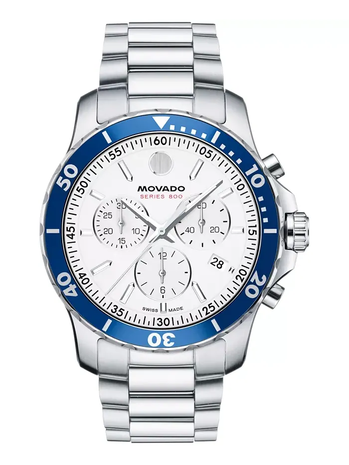 Мужские часы Series 800 Swiss Quartz Chrono Performance из нержавеющей стали, 42 мм Movado — изображение 1 из 3
