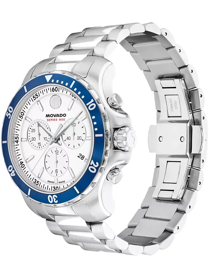 Мужские часы Series 800 Swiss Quartz Chrono Performance из нержавеющей стали, 42 мм Movado — изображение 2 из 3