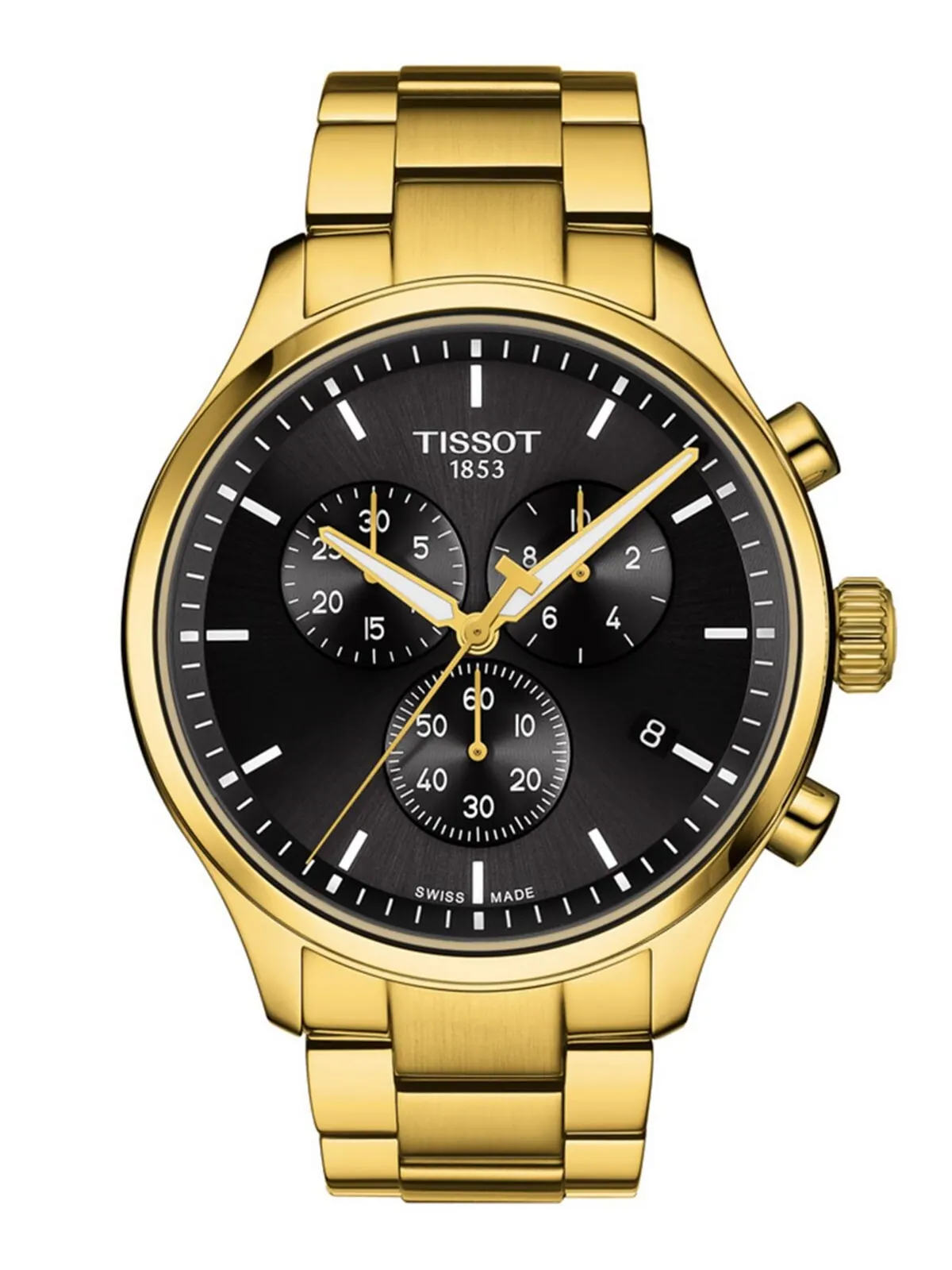 Мужские швейцарские часы с хронографом Chrono XL, классические золотистые часы-браслет из — изображение 1 из 5