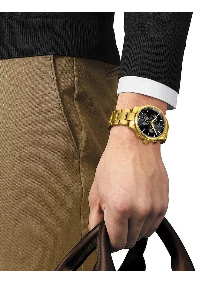 Мужские швейцарские часы с хронографом Chrono XL, классические золотистые часы-браслет из — изображение 5 из 5