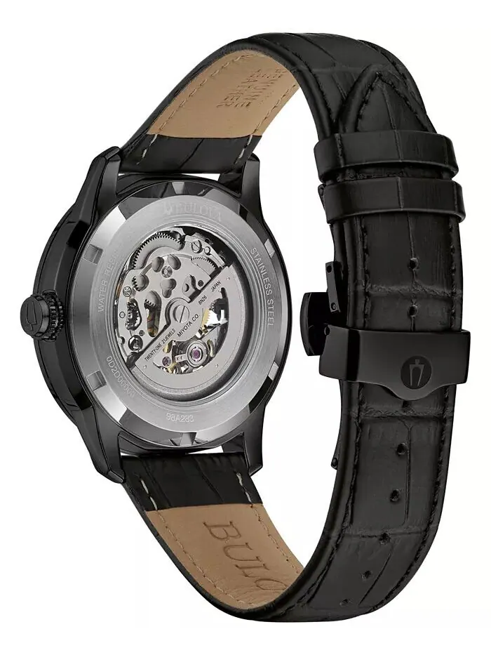 Мужские автоматические часы Sutton с черным кожаным ремешком 43 мм Bulova — изображение 3 из 3