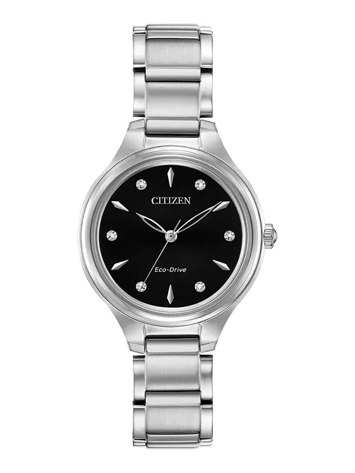 Женские часы Eco-Drive Corso с бриллиантовыми вставками на стальном браслете, 29 мм Citizen — изображение 1 из 7