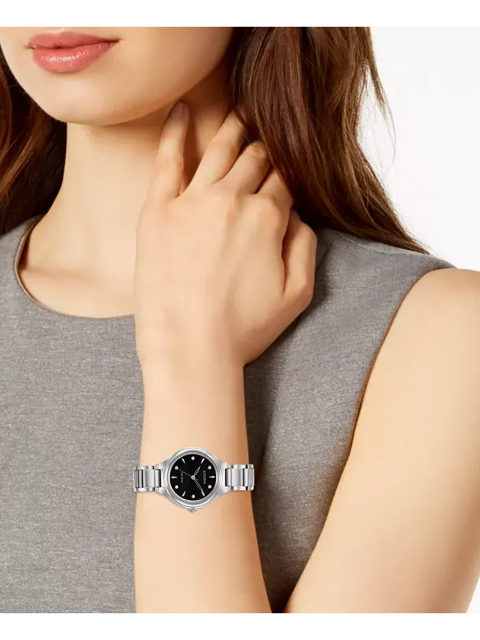Женские часы Eco-Drive Corso с бриллиантовыми вставками на стальном браслете, 29 мм Citizen — изображение 4 из 7