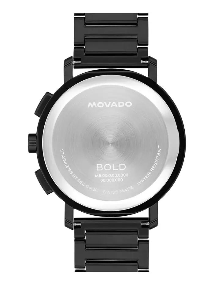 Мужские часы Bold Evolution 2.0 Swiss Quartz Chrono с ионным покрытием, черная сталь, 42 мм Movado — изображение 3 из 3