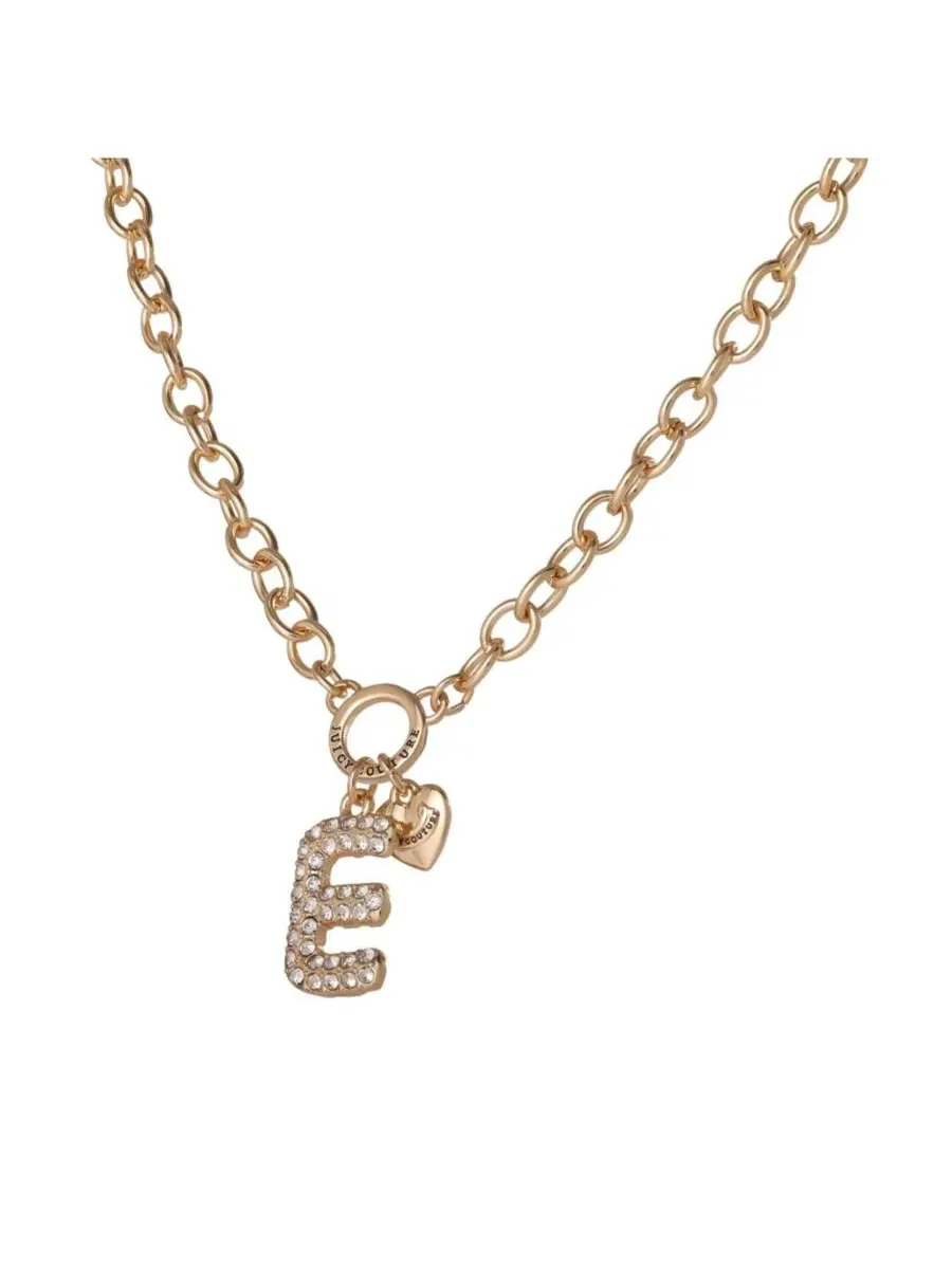 Колье с буквой-подвеской, 45 см, с цепочкой-удлинителем 5 см Juicy Couture, Letter E