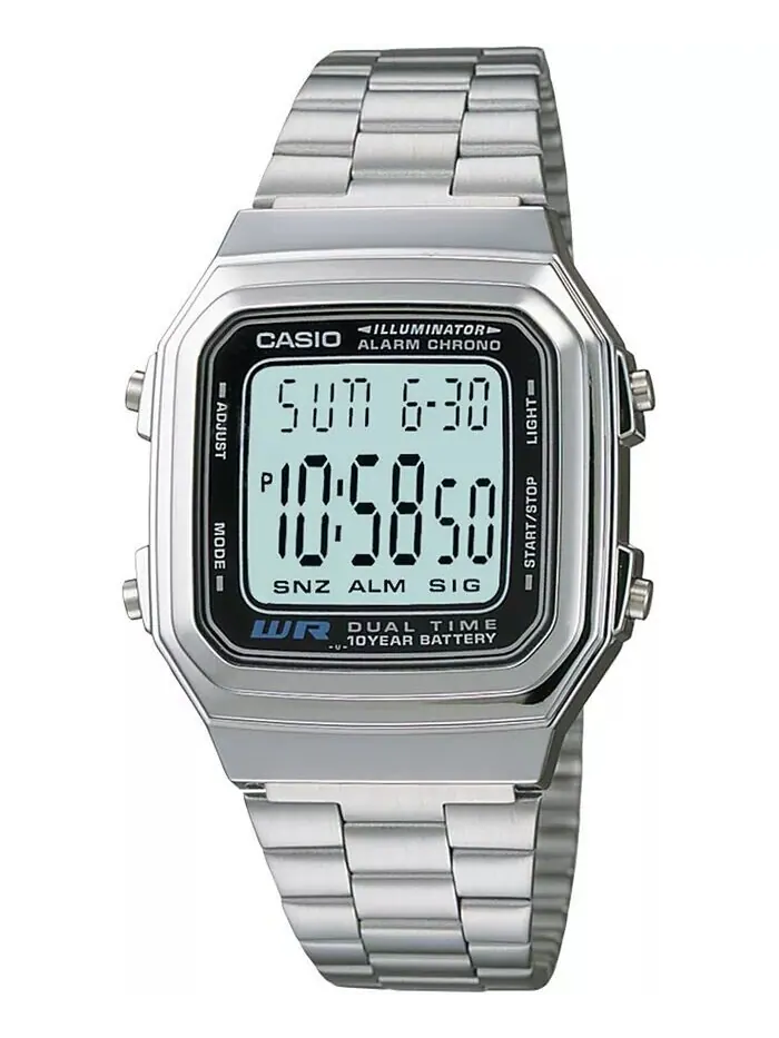 Унисекс цифровые часы-браслет из нержавеющей стали 32 мм Casio — изображение 1 из 2