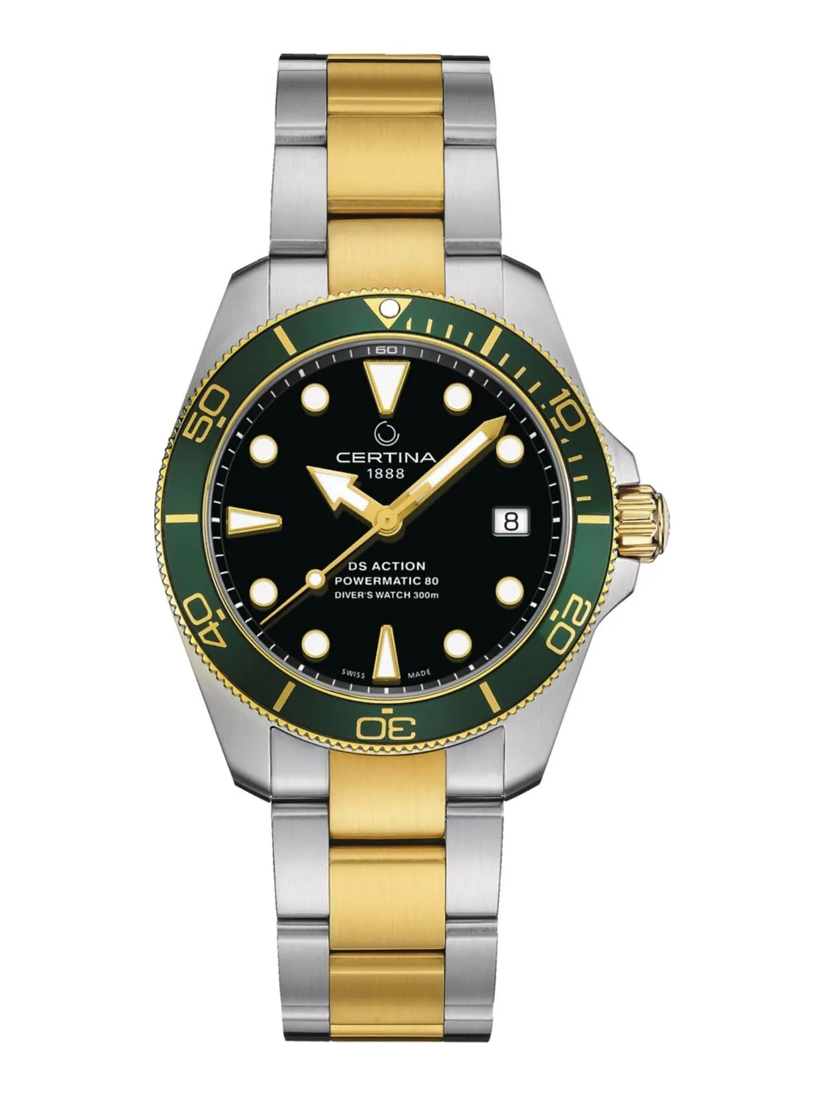 Женские швейцарские автоматические часы DS Action Diver с двухцветным браслетом из нержавеющей — изображение 1 из 1