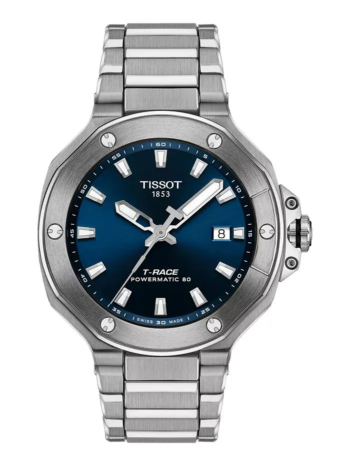 Мужские автоматические часы T-Race Powermatic 80 со стальным браслетом, 41 мм Tissot — изображение 1 из 4