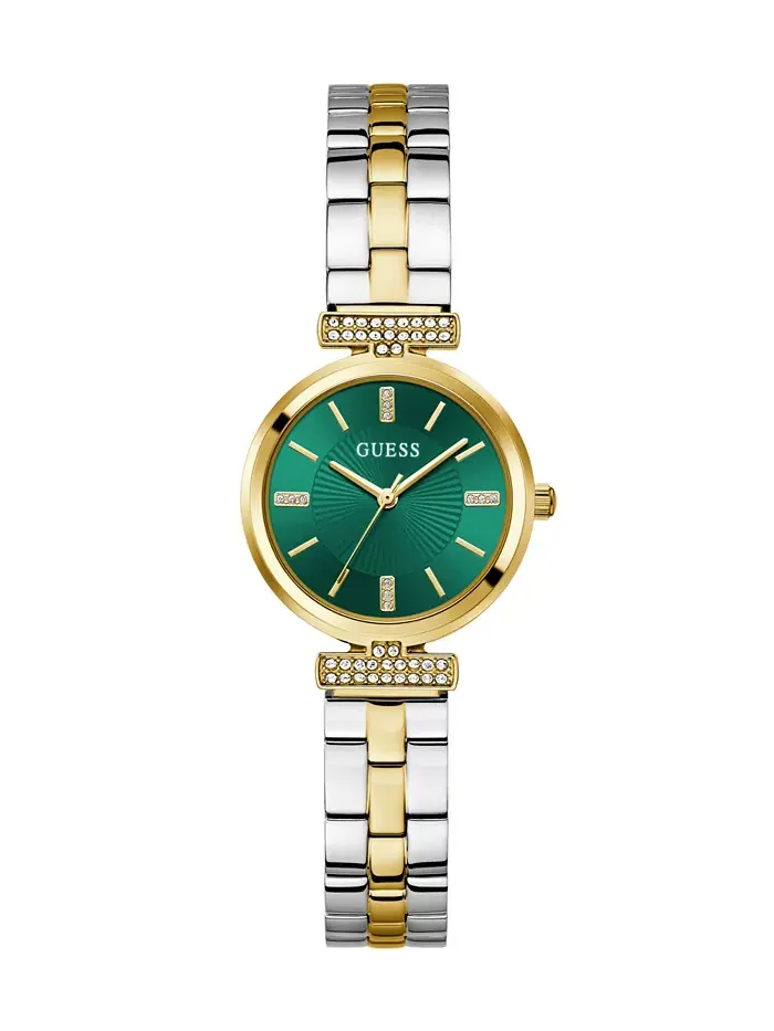 Женские аналоговые часы из нержавеющей стали, двухцветные, 28 мм GUESS