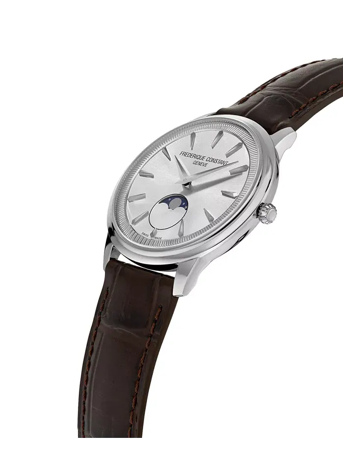 Мужские швейцарские часы Swiss Moneta Moonphase с коричневым кожаным ремешком, 37 мм Frederique — изображение 2 из 4