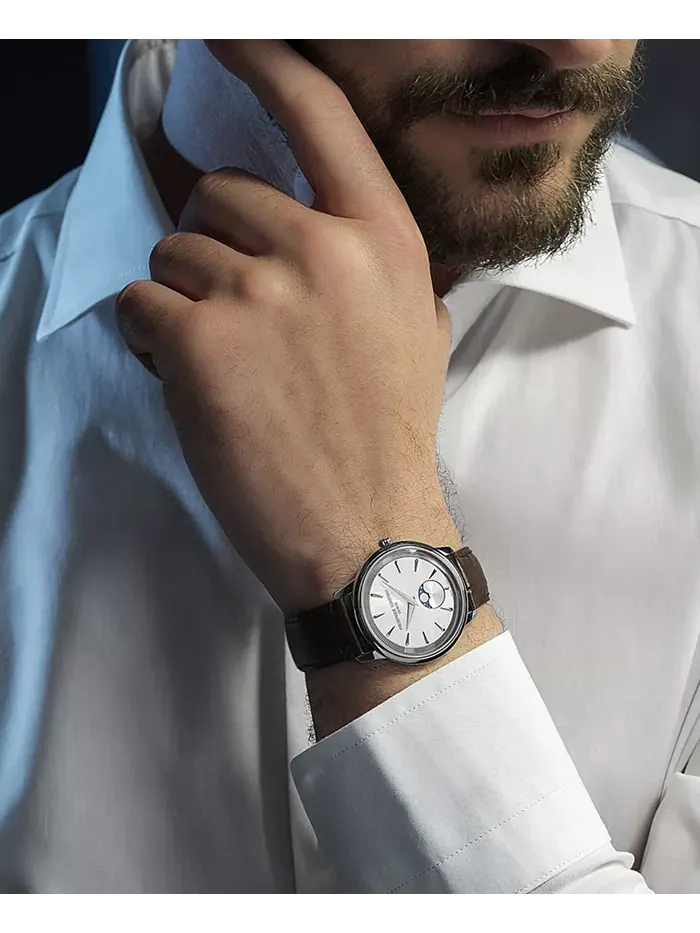 Мужские швейцарские часы Swiss Moneta Moonphase с коричневым кожаным ремешком, 37 мм Frederique — изображение 4 из 4
