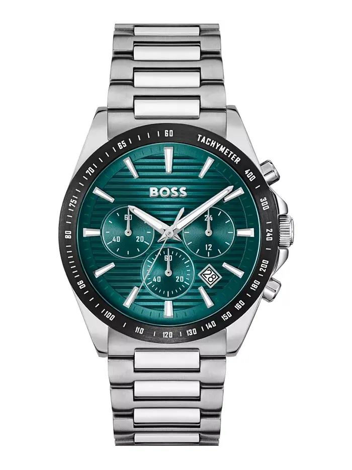 Мужские часы Strike Quartz Chronograph, серебристый корпус из нержавеющей стали, 41 мм Hugo Boss — изображение 1 из 3