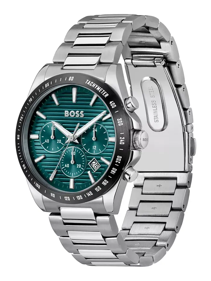 Мужские часы Strike Quartz Chronograph, серебристый корпус из нержавеющей стали, 41 мм Hugo Boss — изображение 2 из 3
