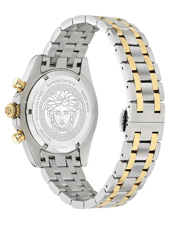 Мужские швейцарские хронограф Fornax с двухцветным браслетом 43 мм Versace — изображение 3 из 3