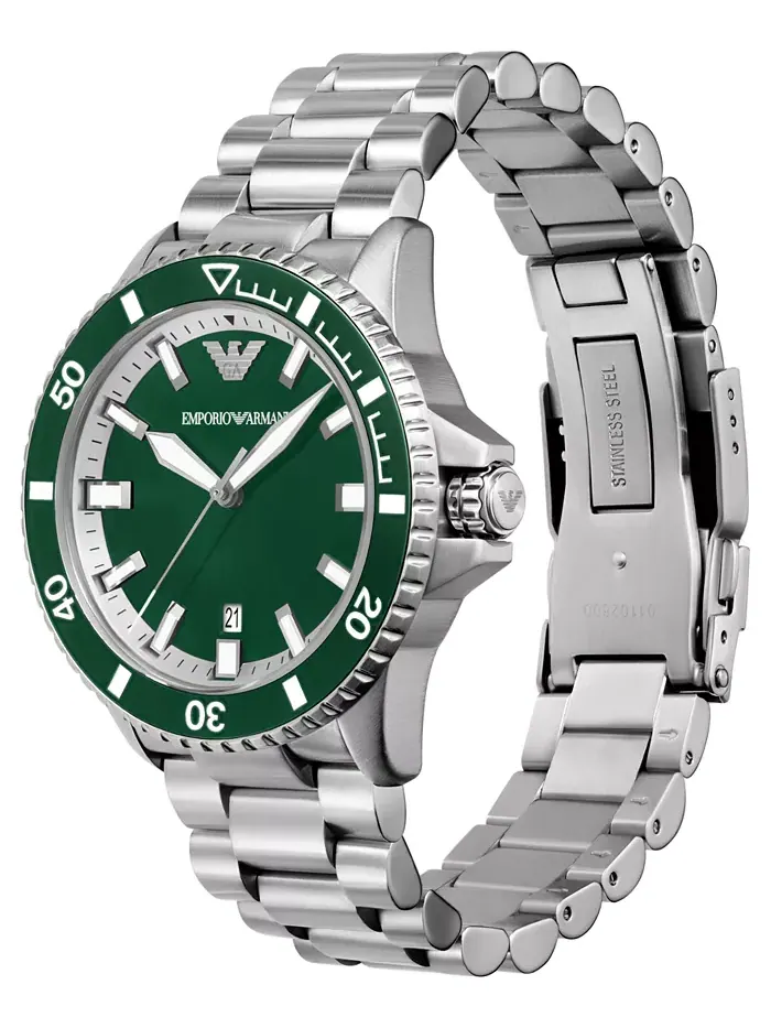 Мужские часы Sea Explorer с автоматическим механизмом, стальной браслет, 42 мм Emporio Armani — изображение 5 из 9