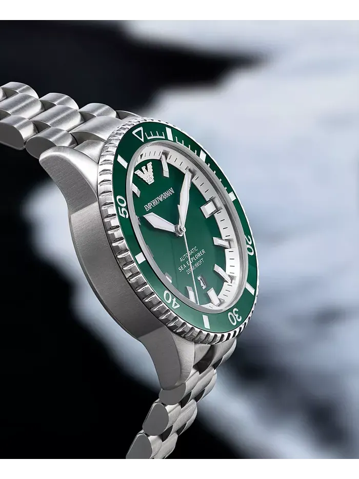 Мужские часы Sea Explorer с автоматическим механизмом, стальной браслет, 42 мм Emporio Armani — изображение 8 из 9