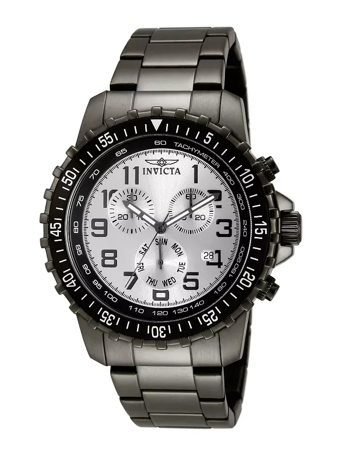 Мужские часы 11370 Specialty Quartz Chronograph с серебристым циферблатом Invicta