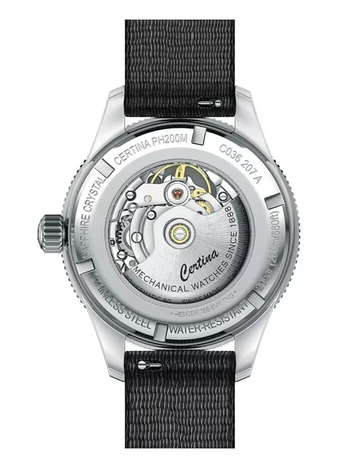 Часы унисекс Swiss Automatic DS Podium Diamond (1/20 карата) с черным синтетическим ремешком, 39 мм — изображение 2 из 5