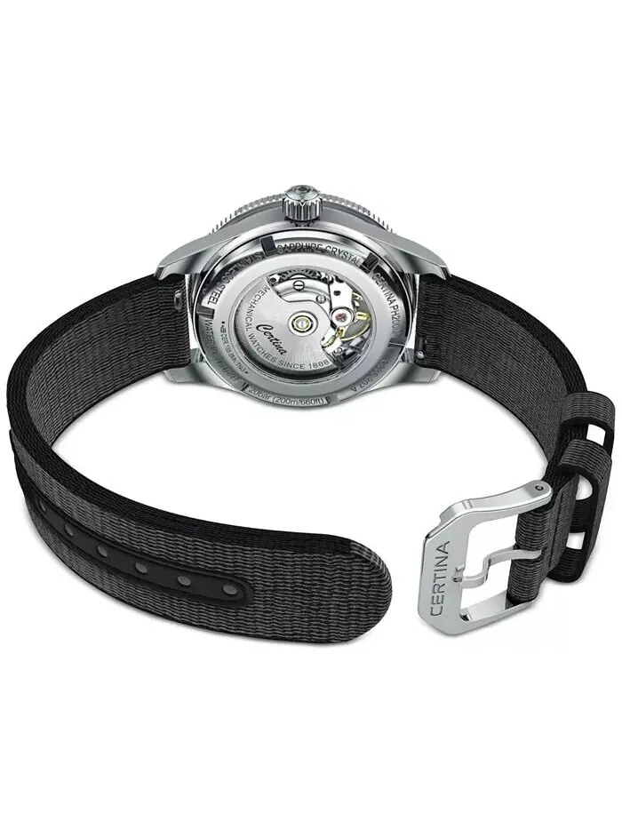 Часы унисекс Swiss Automatic DS Podium Diamond (1/20 карата) с черным синтетическим ремешком, 39 мм — изображение 4 из 5